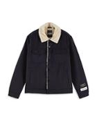 Scotch & Soda Sherpa Lined Regular Fit Trucker Jacket