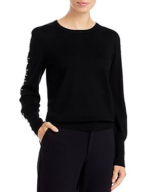 T Tahari Faux Pearl Trim Sweater