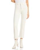 Mother The Double Pocket Stash Tripper Ankle Jeans In Cream