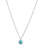 Shinola Sterling Silver Coin Edge Turquoise Pendant Necklace, 16