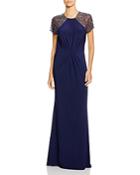 Js Collections Embellished Cap Sleeve Gown