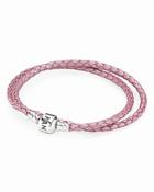 Pandora Bracelet - Pink Leather Double Wrap With Sterling Silver Clasp, Moments Collection