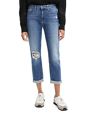 Jen 7 High Rose Cropped Slim Boyfriend Jeans In Crest