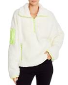 Aqua Neon-trim Half-zip Sherpa Fleece Jacket - 100% Exclusive