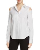 Donna Karan Cold Shoulder High/low Shirt