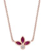 Bloomingdale's Ruby & Diamond Statement Necklace In 14k Rose Gold, 16-18 - 100% Exclusive