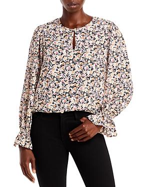 Status By Chenault Woven Floral Print Keyhole Top