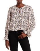 Status By Chenault Woven Floral Print Keyhole Top