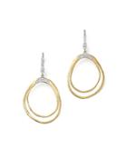 Meira T 14k White And Yellow Gold Open Pear Dangle Earrings With Diamonds