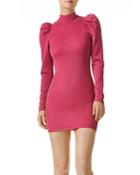 Alice And Olivia Issa Turtleneck Puff Sleeve Dress