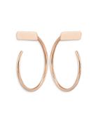 Moon & Meadow 14k Rose Gold Bar Hoop Earrings - 100% Exclusive