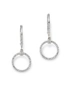 Kc Designs 14k White Gold Diamond Open Circle Drop Earrings