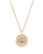 David Yurman Cable Collectibles Rainbow Necklace With Pink Sapphire, Yellow Sapphire & Tsavorite In 18k Gold