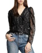 The Kooples Burnout Velvet Star Top