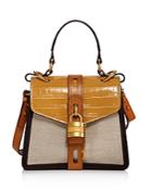 Chloe Aby Small Canvas & Croc-embossed Satchel