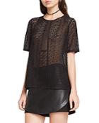 Bcbgeneration Sheer Lace & Mesh Top