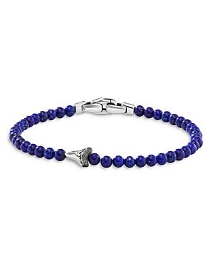 David Yurman Sterling Silver Spiritual Beads Shark Tooth Bracelet With Lapis