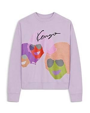 Kenzo Cotton Embroidered Logo Oversized Fit Crewneck Sweatshirt