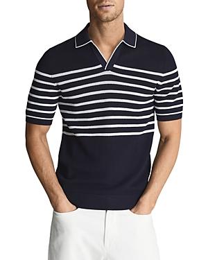 Reiss Admiral Stripe Pointelle Polo Shirt