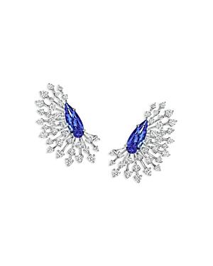 Hueb 18k White Gold Luminus Tanzanite & Diamond Statement Earrings