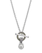 Lagos Sterling Silver Luna Cultured Freshwater Pearl Toggle Necklace, 18