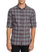 Jachs Ny Plaid Flannel Roll Sleeve Regular Fit Button Down Shirt
