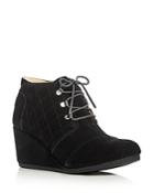 Toms Desert Faux Shearling Wedge Booties