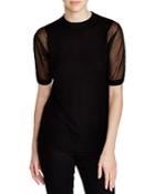 Dkny Sheer Sleeve Pullover