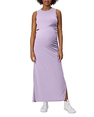 Stowaway Collection Ribbed Cutout Maxi Maternity Dress