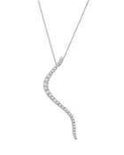 Bloomingdale's Diamond Curved Pendant Necklace In 14k White Gold, 0.50 Ct. T.w. - 100% Exclusive