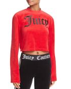 Juicy Couture Black Label Bell Sleeve Velour Cropped Top - 100% Exclusive