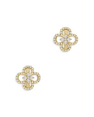 Bloomingdale's Diamond Clover Stud Earrings In 14k Yellow Gold, 0.15 Ct. T.w. - 100% Exclusive