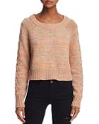 Honey Punch Cable-sleeve Cropped Sweater