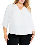 Nic+zoe Plus Matte Satin Blouse