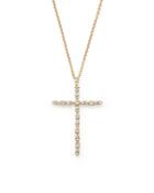 Diamond Cross Pendant Necklace In 14k Yellow Gold, .20 Ct. T.w.