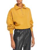 Jonathan Simkhai Standard Zella Half Zip Cropped Sweatshirt