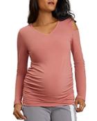 Stowaway Collection Cold Shoulder Maternity Top