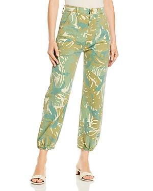 Mother The Wrapper Patch Springy Jeans In Tropical Camo