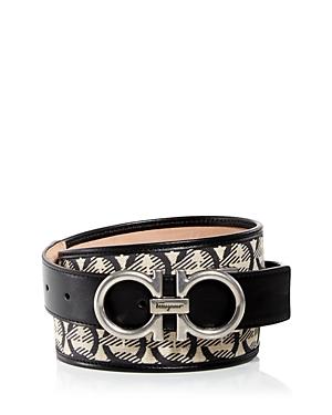 Salvatore Ferragamo Men's The Gancini Jacquard & Leather Belt