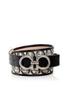 Salvatore Ferragamo Men's The Gancini Jacquard & Leather Belt
