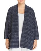 Eileen Fisher Plus Striped Open-front Cardigan