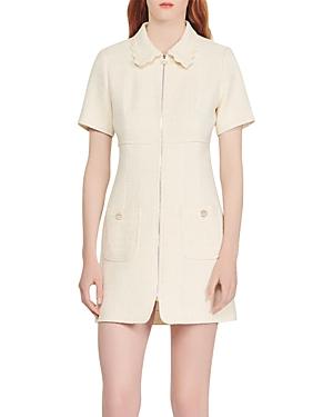 Sandro Gregoria Tweed Zip Mini Dress