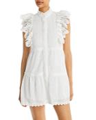 Alice And Olivia Pimmy Ruffled Eyelet Mini Dress