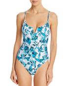 Red Carter V-wire Maillot One Piece Swimsuit