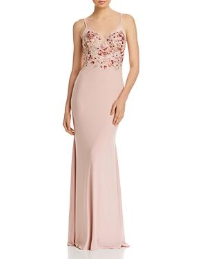 Avery G Embellished-bodice Gown