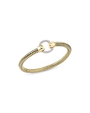 Roberto Coin 18k Yellow & White Gold Primavera Diamond Circle Bangle Bracelet