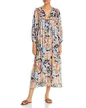 See By Chloe Metallic Print Midi Dress
