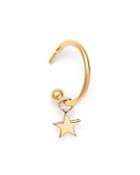 Zoe Chicco 14k Yellow Gold Single Itty Bitty Star Charm Huggie Hoop Earring