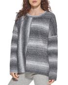 Dkny Striped Space Dye Oversized Sweater