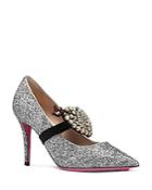 Gucci Women's Virginia Embellished Glitter Leather Pumps